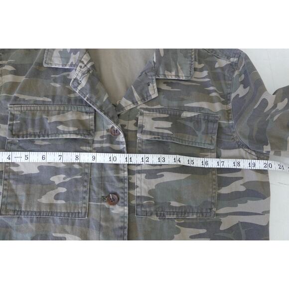 Womens Floral Embroidered Camo Jacket MEDIUM Cropped Cotton Military - Picture 5 of 9